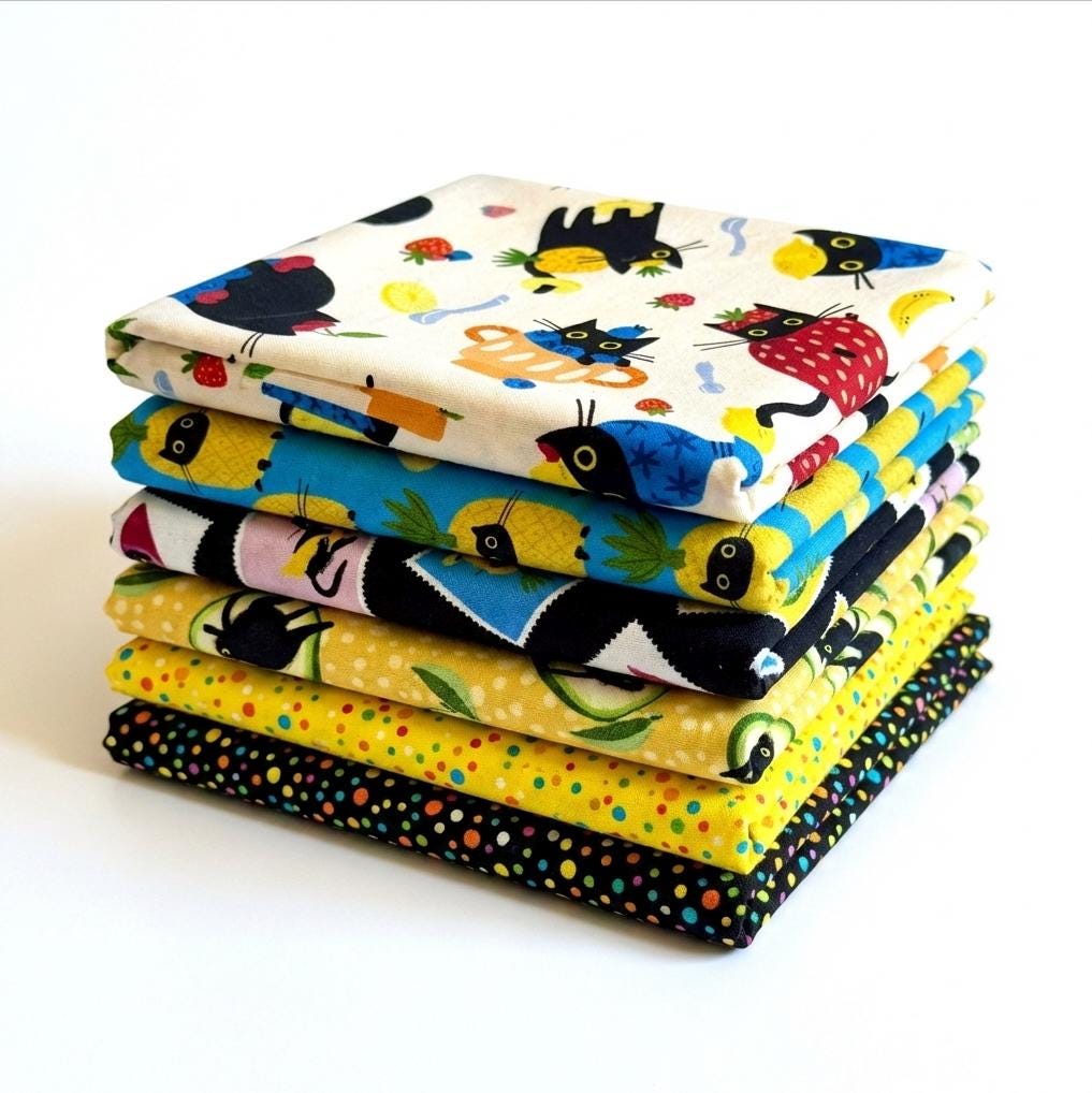 Fruity Kitty 6pc Fat Quarter Bundle