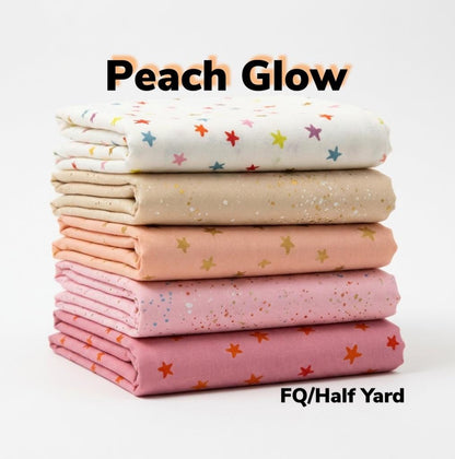 Peach Glow Fabric Bundle – Ruby Star Society Speckled & Starry – Fat Quarter or Half Yard Bundle – Peach Pink Quilting Fabric Set