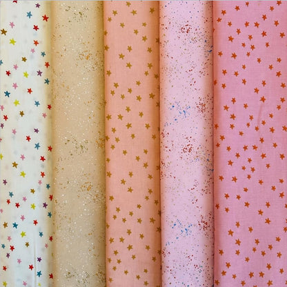 Peach Glow Fabric Bundle – Ruby Star Society Speckled & Starry – Fat Quarter or Half Yard Bundle – Peach Pink Quilting Fabric Set