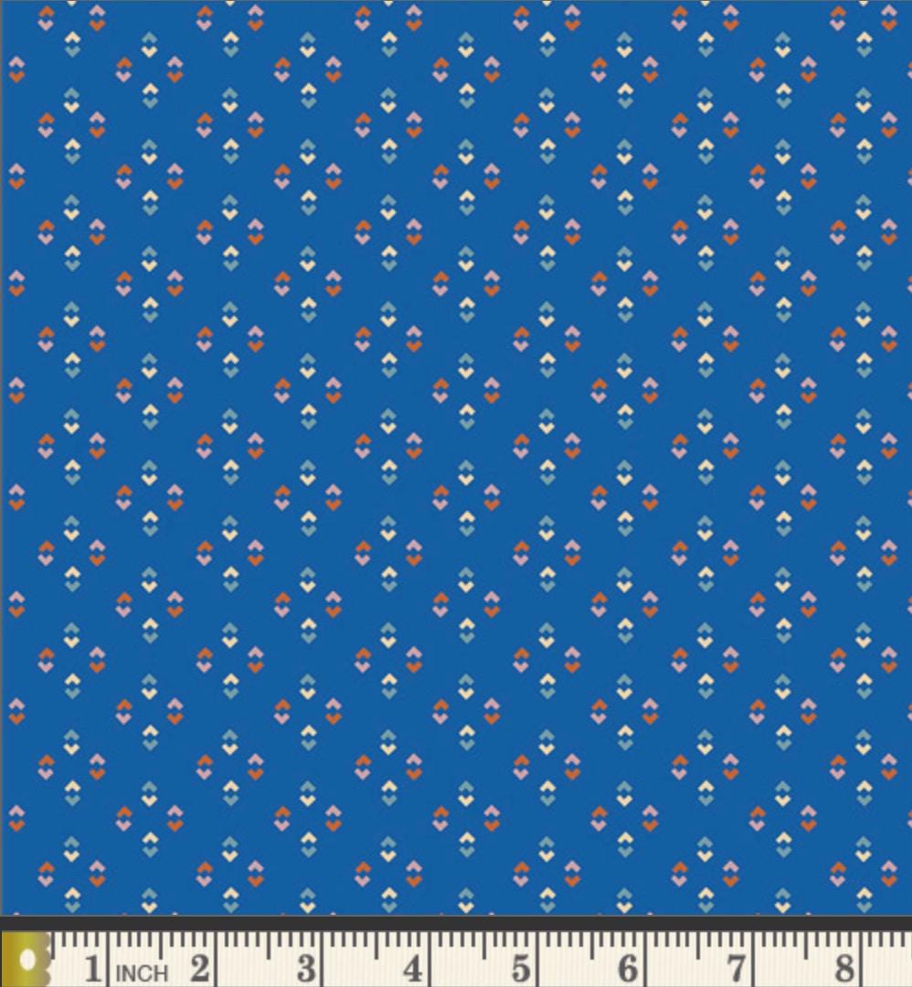 Lucy Sapphire Fabric by Art Gallery Fabrics | Minimo Collection by Amy Sinibaldi | Blue Geometric Cotton Fabric | Quilting Fabric Yardage