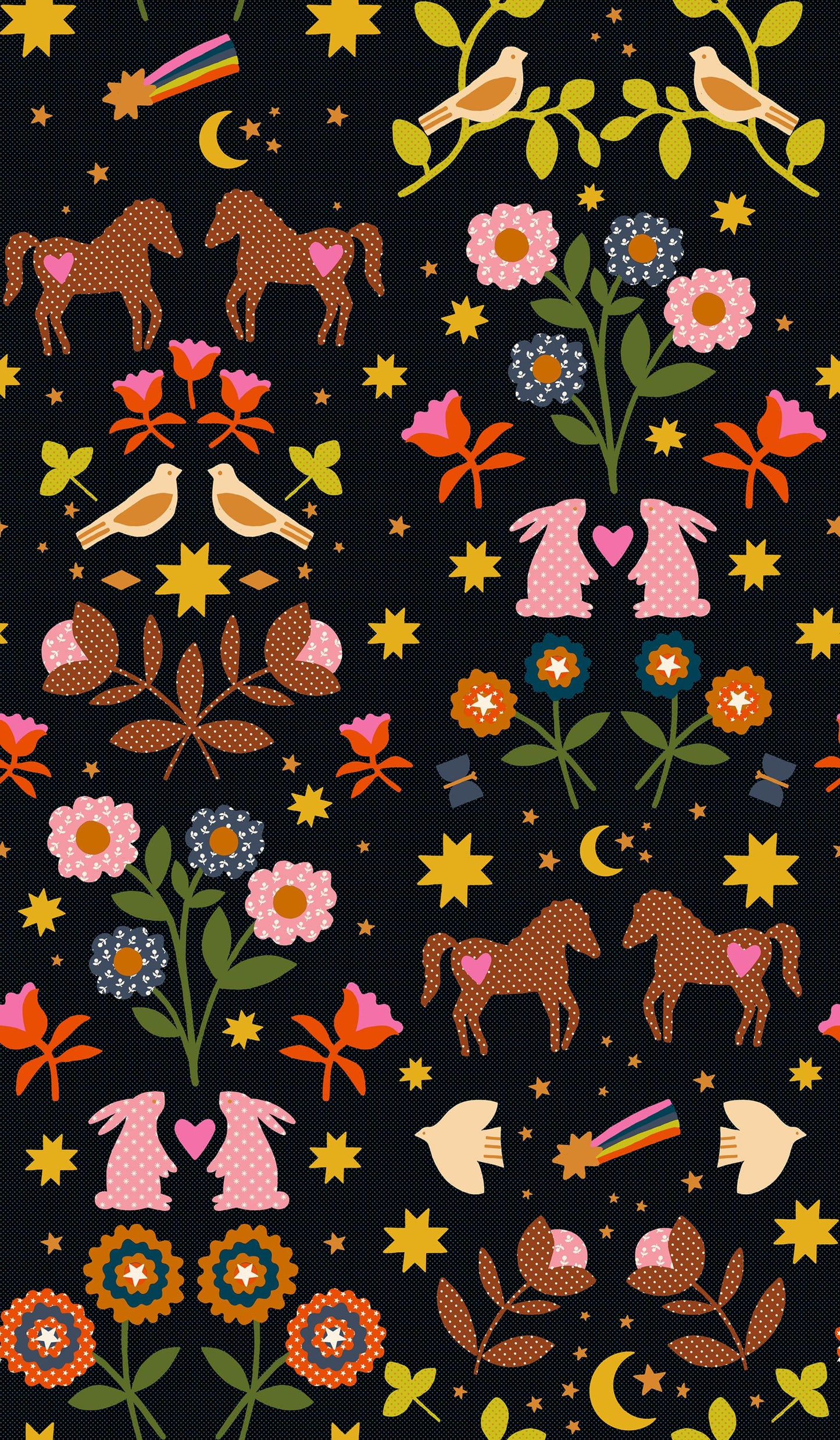 Mystic Fable Main Print Soft Black Fabric by Alexia Abegg for Ruby Star Society | Quilting Cotton Yardage | RS4144 17