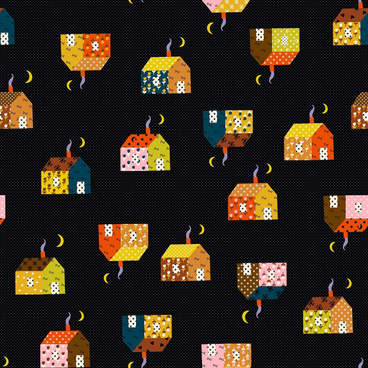 Mystic Fable Little House Soft Black Fabric by Alexia Abegg for Ruby Star Society | Quilting Cotton Yardage | RS4146 14