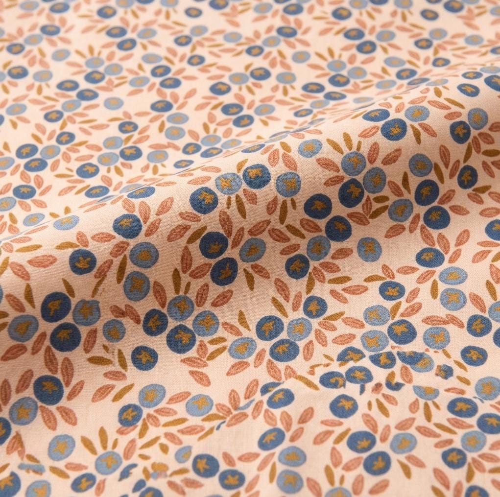 Blueberry Hill Fabric | Summer Homestead by Sewcial Bee Collective | Art Gallery Fabrics Blue Floral Cotton Fabric by the Yard