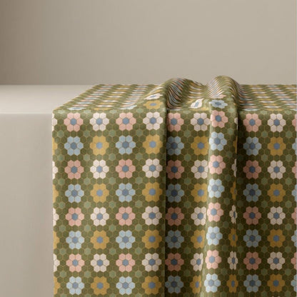 Flowercomb Fabric Honeycomb Floral | Summer Homestead by Sewcial Bee Collective | Art Gallery Fabrics Geometric Floral Cotton Fabric