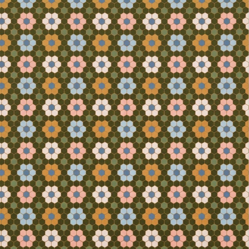 Flowercomb Fabric Honeycomb Floral | Summer Homestead by Sewcial Bee Collective | Art Gallery Fabrics Geometric Floral Cotton Fabric