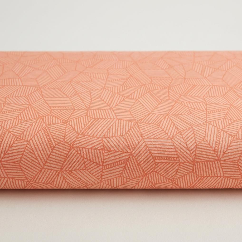 Bountiful Fields Coral Fabric | Summer Homestead by Sewcial Bee Collective | Art Gallery Fabrics Geometric Blender Cotton Fabric