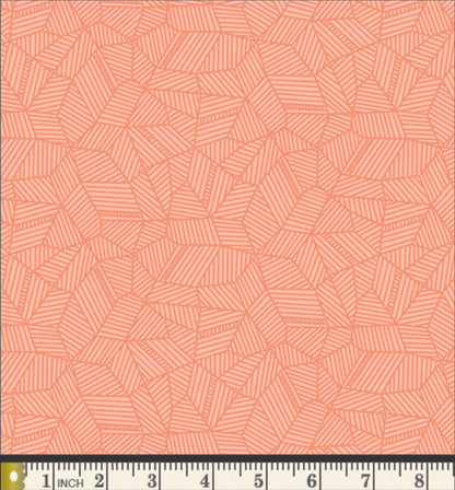 Bountiful Fields Coral Fabric | Summer Homestead by Sewcial Bee Collective | Art Gallery Fabrics Geometric Blender Cotton Fabric