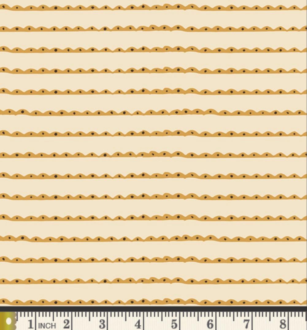 Dreamy Lace Stripe Fabric Cream | Summer Homestead by Sewcial Bee Collective | Art Gallery Fabrics Scallop Stripe Cotton Fabric