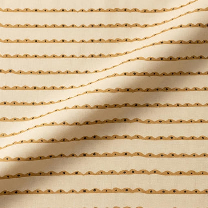 Dreamy Lace Stripe Fabric Cream | Summer Homestead by Sewcial Bee Collective | Art Gallery Fabrics Scallop Stripe Cotton Fabric