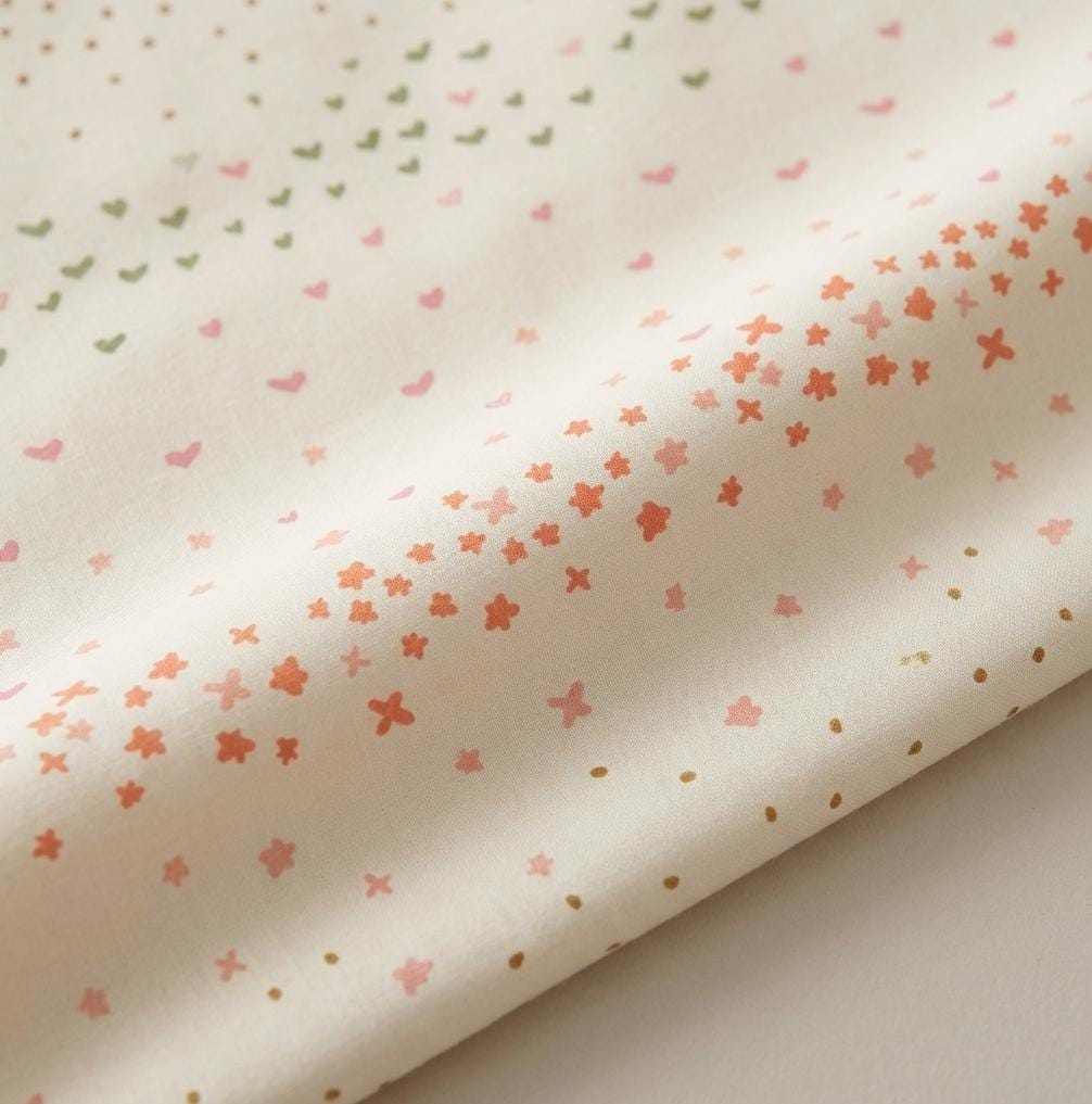 Nature’s Dance Fabric Blush Heart Floral Dot Stripe | Summer Homestead by Sewcial Bee Collective | Art Gallery Fabrics Cotton Fabric