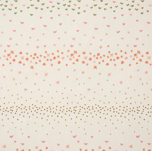 Nature’s Dance Fabric Blush Heart Floral Dot Stripe | Summer Homestead by Sewcial Bee Collective | Art Gallery Fabrics Cotton Fabric