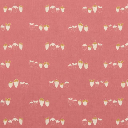 Farm Fresh Strawberry Fabric Pink Fruit Print | Summer Homestead by Sewcial Bee Collective | Art Gallery Fabrics Cotton Fabric