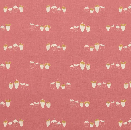 Farm Fresh Strawberry Fabric Pink Fruit Print | Summer Homestead by Sewcial Bee Collective | Art Gallery Fabrics Cotton Fabric