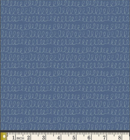 Buzzing Trails Fabric Bee Flight Path Print Blue | Summer Homestead by Sewcial Bee Collective | Art Gallery Fabrics Cotton Fabric