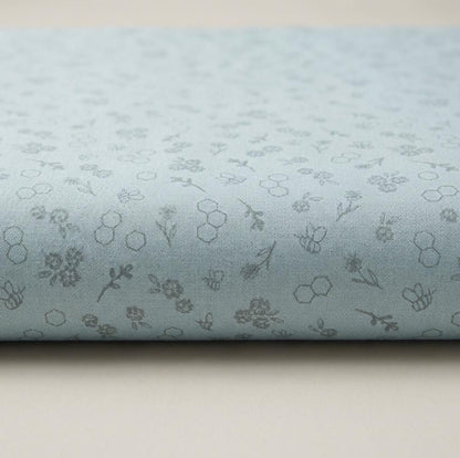 Bumble & Bloom Sky Fabric Bee Floral Low Volume Print | Summer Homestead by Sewcial Bee Collective | Art Gallery Fabrics Cotton Fabric
