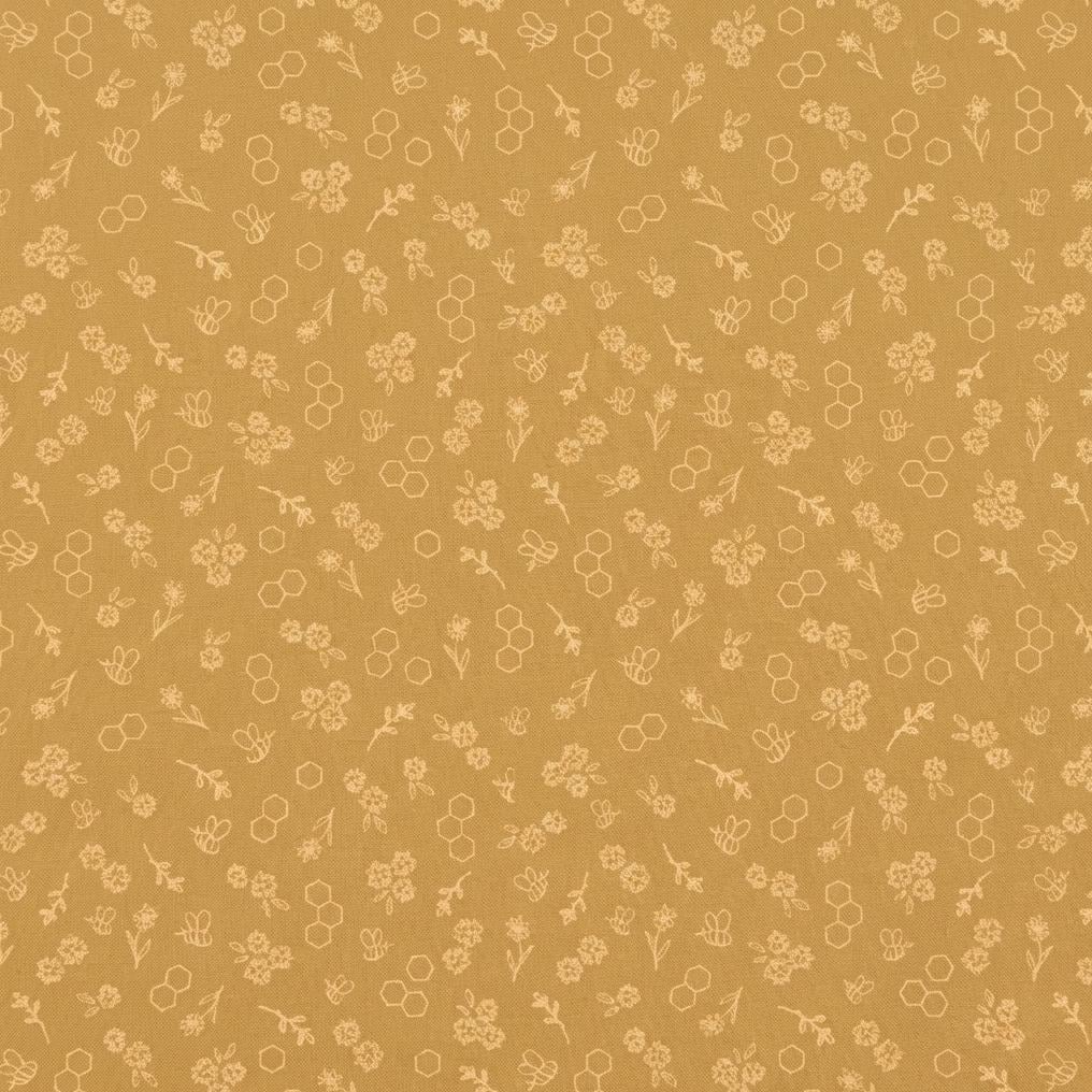 Bumble & Bloom Honey Fabric Bee Floral Blender Print | Summer Homestead by Sewcial Bee Collective | Art Gallery Fabrics Cotton Fabric
