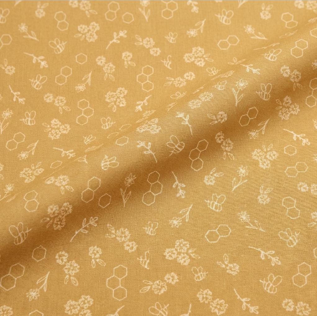 Bumble & Bloom Honey Fabric Bee Floral Blender Print | Summer Homestead by Sewcial Bee Collective | Art Gallery Fabrics Cotton Fabric