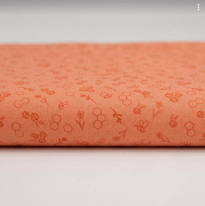 Bumble & Bloom Carrot Fabric Bee Floral Blender Print | Summer Homestead by Sewcial Bee Collective | Art Gallery Fabrics Cotton Fabric