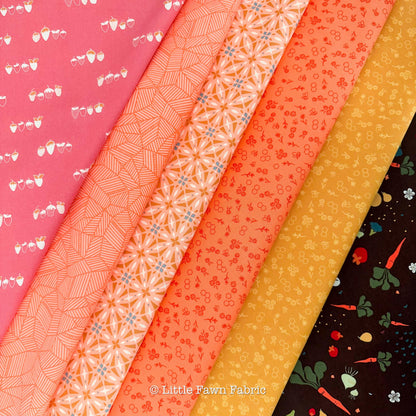 Farmhouse Kitchen Fabric Bundle – 6 Piece Fat Quarter Bundle – Art Gallery Fabrics – Warm Quilt Fabric Bundle – Honey Gold Coral Cotton