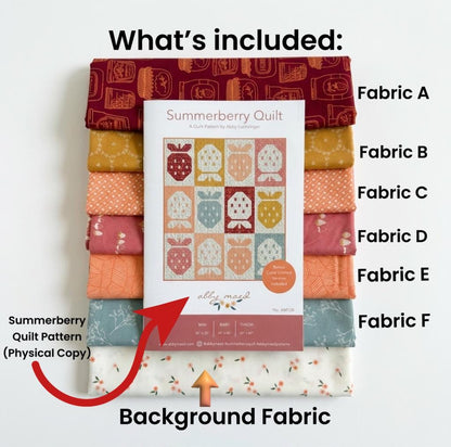 Summerberry Quilt Kit, Summer Homestead Quilt Top Kit, Strawberry Quilt Kit, Art Gallery Fabrics Sewcial Bee Collective, Beginner Quilt Kit