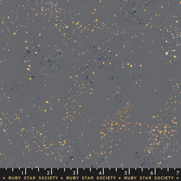 Speckled Metallic Cloud RS5027 60M Ruby Star Society Fabric – Grey Gold Speckled Cotton by Rashida Coleman Hale – Quilting Fabric Yardage