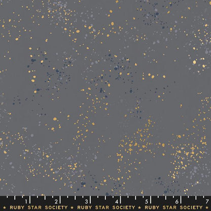 Speckled Metallic Cloud RS5027 60M Ruby Star Society Fabric – Grey Gold Speckled Cotton by Rashida Coleman Hale – Quilting Fabric Yardage
