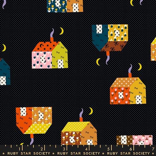 Mystic Fable Little House Soft Black Fabric by Alexia Abegg for Ruby Star Society | Quilting Cotton Yardage | RS4146 14
