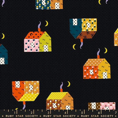 Mystic Fable Little House Soft Black Fabric by Alexia Abegg for Ruby Star Society | Quilting Cotton Yardage | RS4146 14