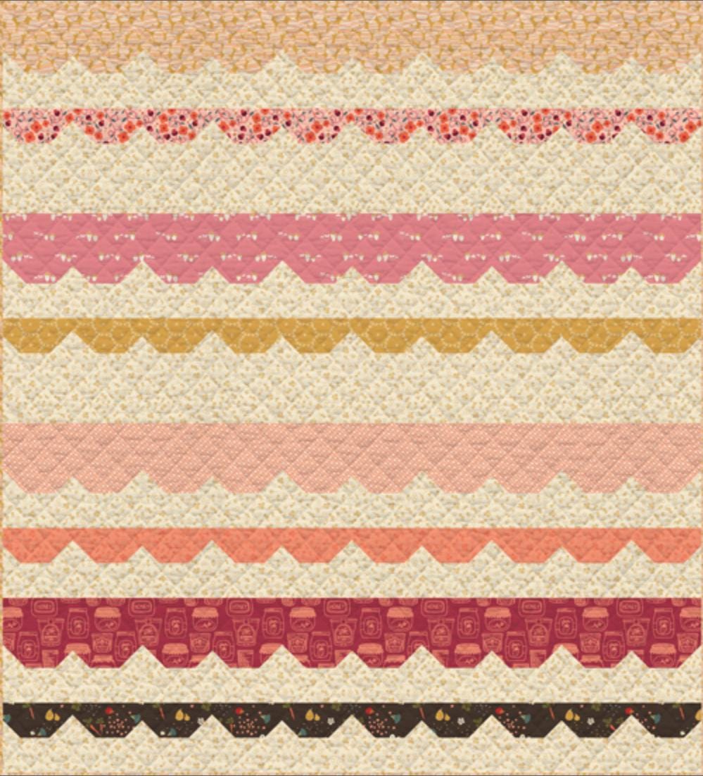 Summerberry Quilt Kit, Summer Homestead Quilt Top Kit, Strawberry Quilt Kit, Art Gallery Fabrics Sewcial Bee Collective, Beginner Quilt Kit