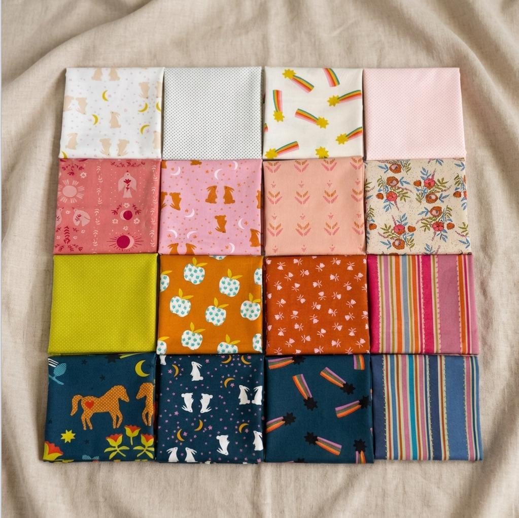 Mystery Fawn Starlit Fable Fat Quarter Bundle – 16 Piece Curated Fabric Bundle – AGF Starling + Mystic Fable Quilting Cotton