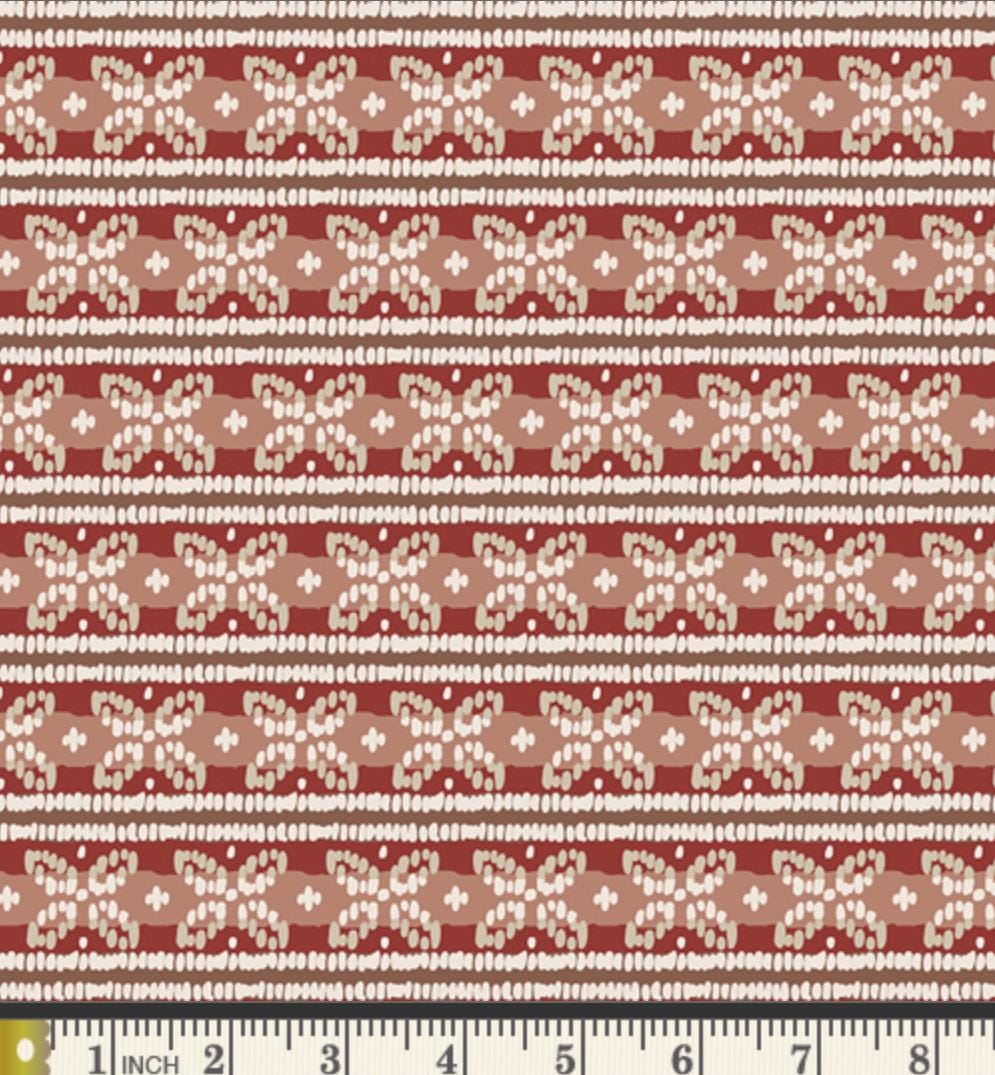 Scottish Knit Fabric Red Geometric Blender SPR-42604