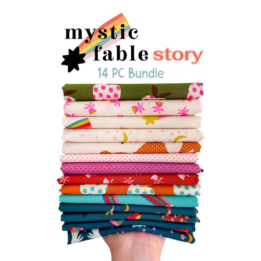 Mystic Fable Story Bundle – 14 Piece Fat Quarter Bundle – Ruby Star Society – Curated Edition Quilting Cotton, Floral & Galaxy Prints