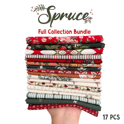 Spruce Full Collection 17-piece Fat Quarter Bundle, by Sharon Holland for AGF, Complete Fabric Set Limited Quilt Fabric Bundle