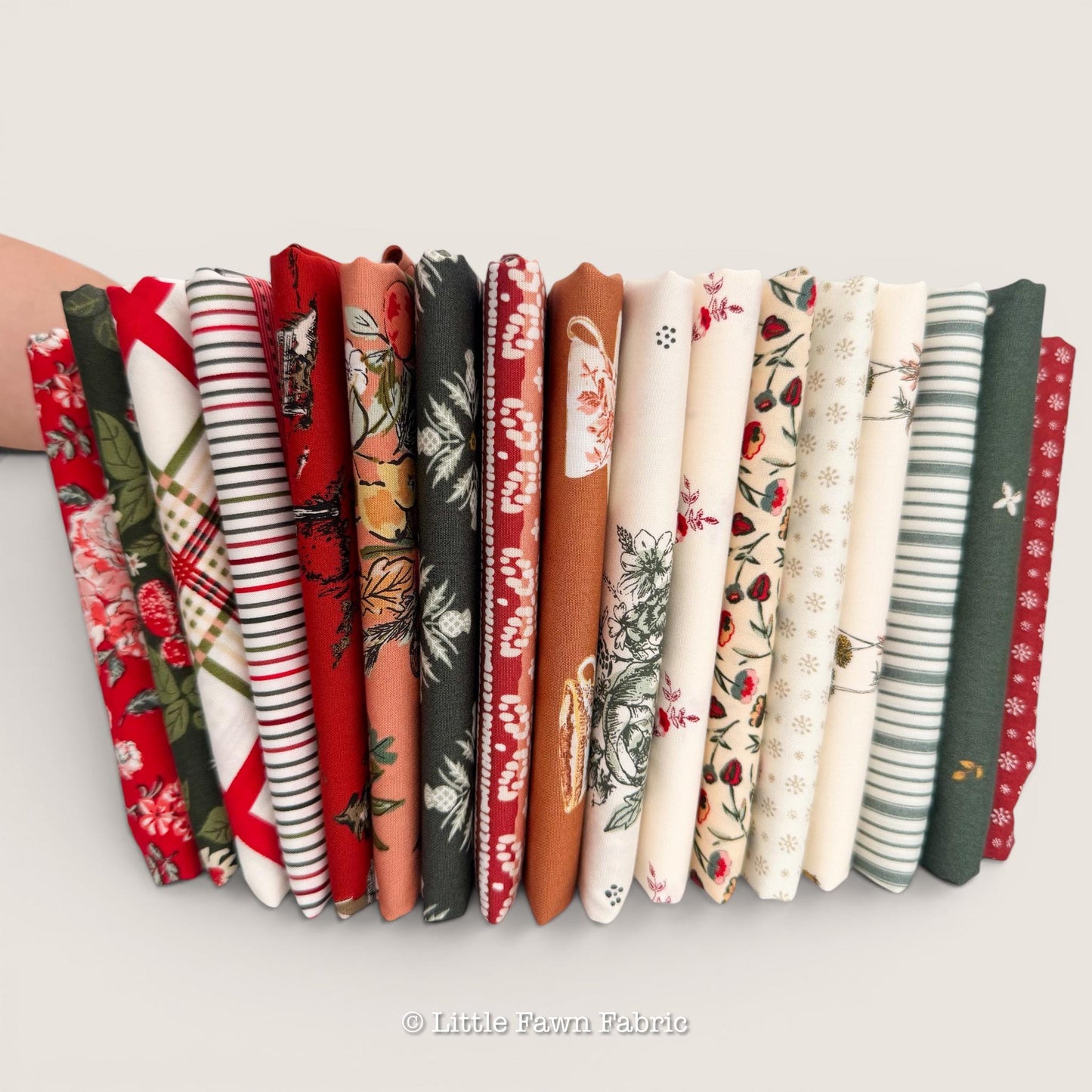 Spruce Full Collection 17-piece Fat Quarter Bundle, by Sharon Holland for AGF, Complete Fabric Set Limited Quilt Fabric Bundle