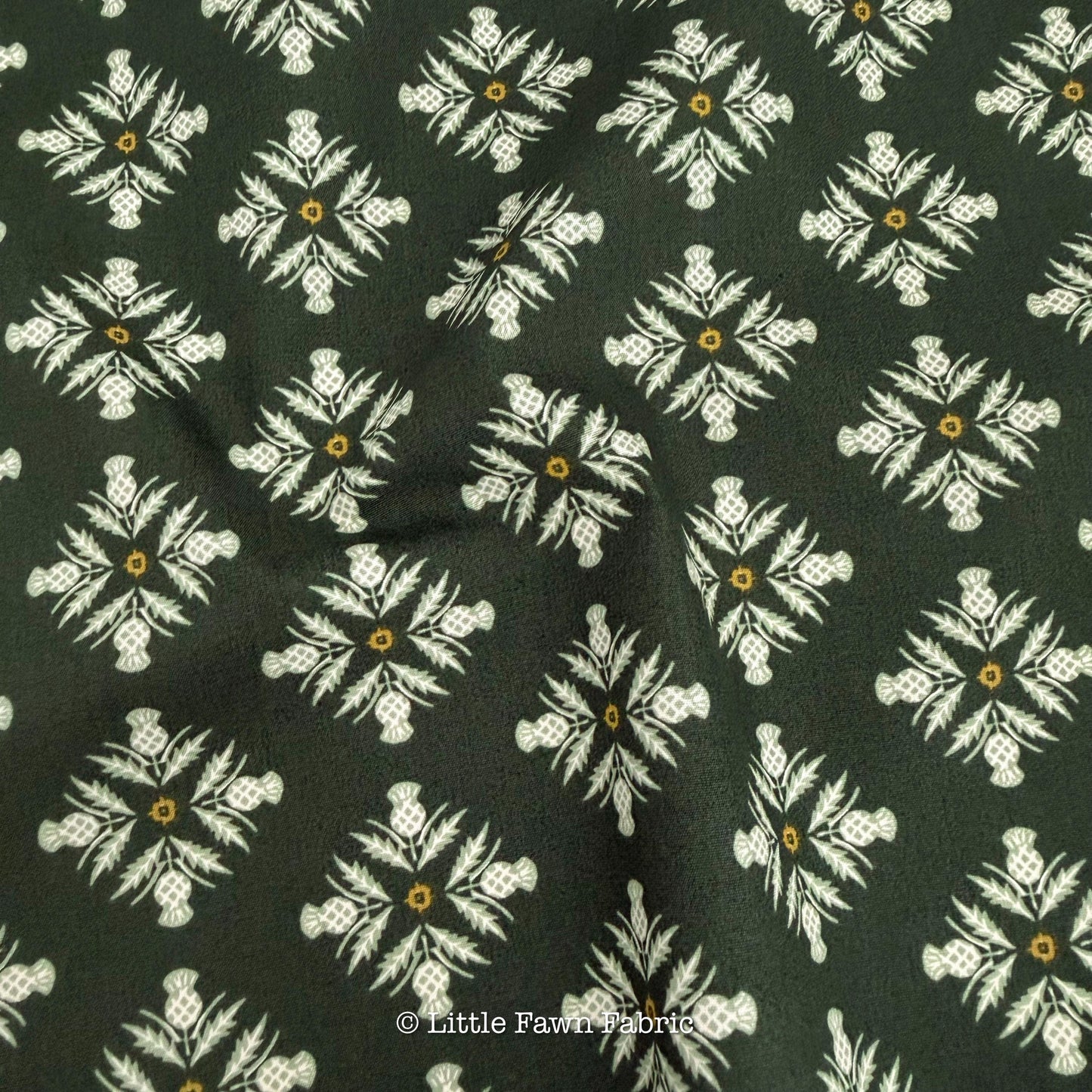 Blooming Thistle Evergreen Fabric SPR-42614