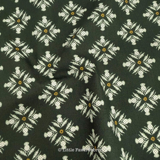 Blooming Thistle Evergreen Fabric SPR-42614