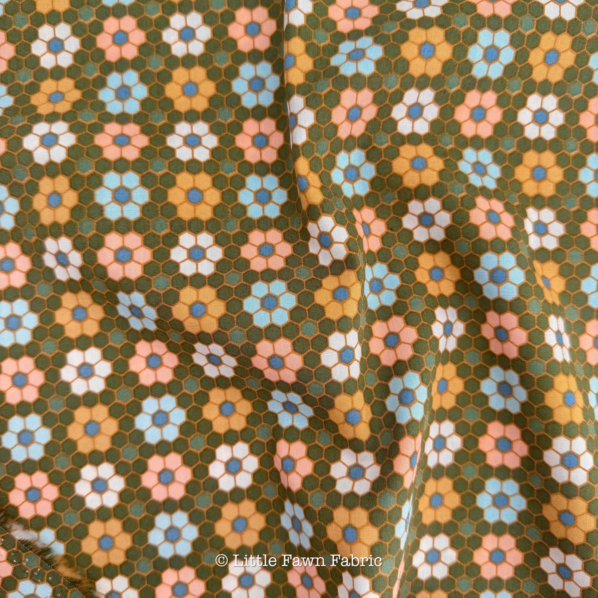 Golden Meadow Garden FQ Bundle, 10 Piece AGF Summer Homestead Fabric Bundle, Floral Quilting Cotton, Honey & Green Farmhouse Fabric Set