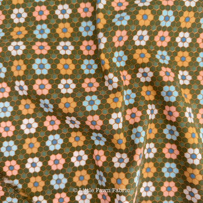 Golden Meadow Garden FQ Bundle, 10 Piece AGF Summer Homestead Fabric Bundle, Floral Quilting Cotton, Honey & Green Farmhouse Fabric Set