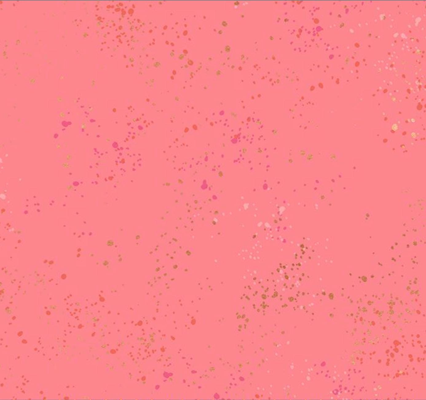 Speckled Metallic Sorbet RS5027 92M Ruby Star Society Fabric – Pink Gold Speckled Cotton by Rashida Coleman Hale – Quilting Fabric Yardage
