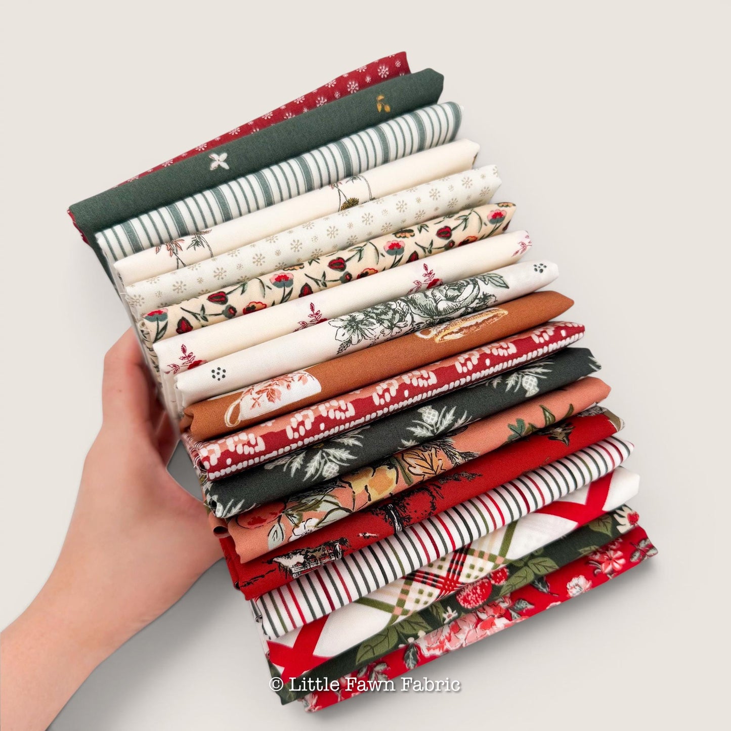 Spruce Full Collection 17-piece Fat Quarter Bundle, by Sharon Holland for AGF, Complete Fabric Set Limited Quilt Fabric Bundle
