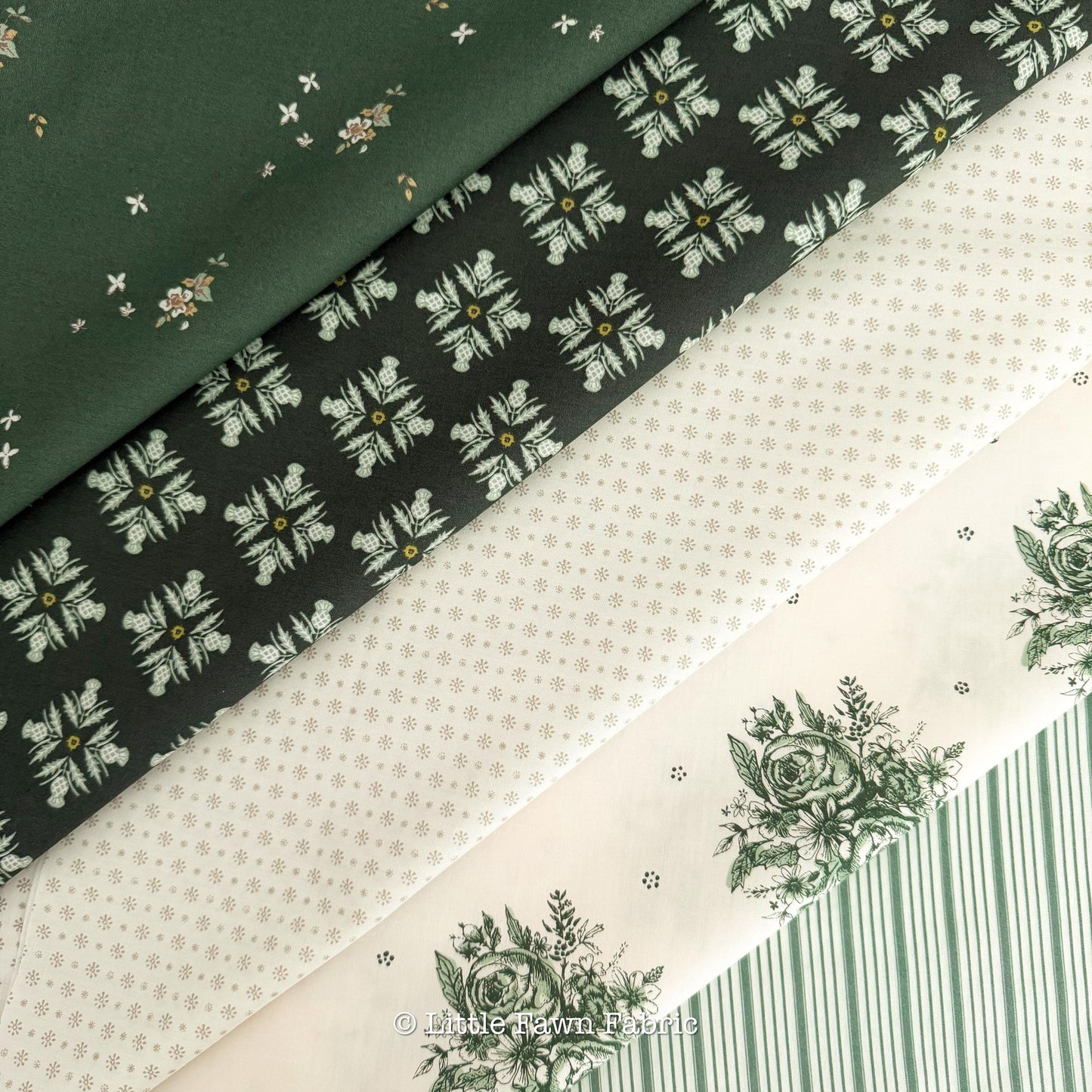Spruce Full Collection 17-piece Fat Quarter Bundle, by Sharon Holland for AGF, Complete Fabric Set Limited Quilt Fabric Bundle