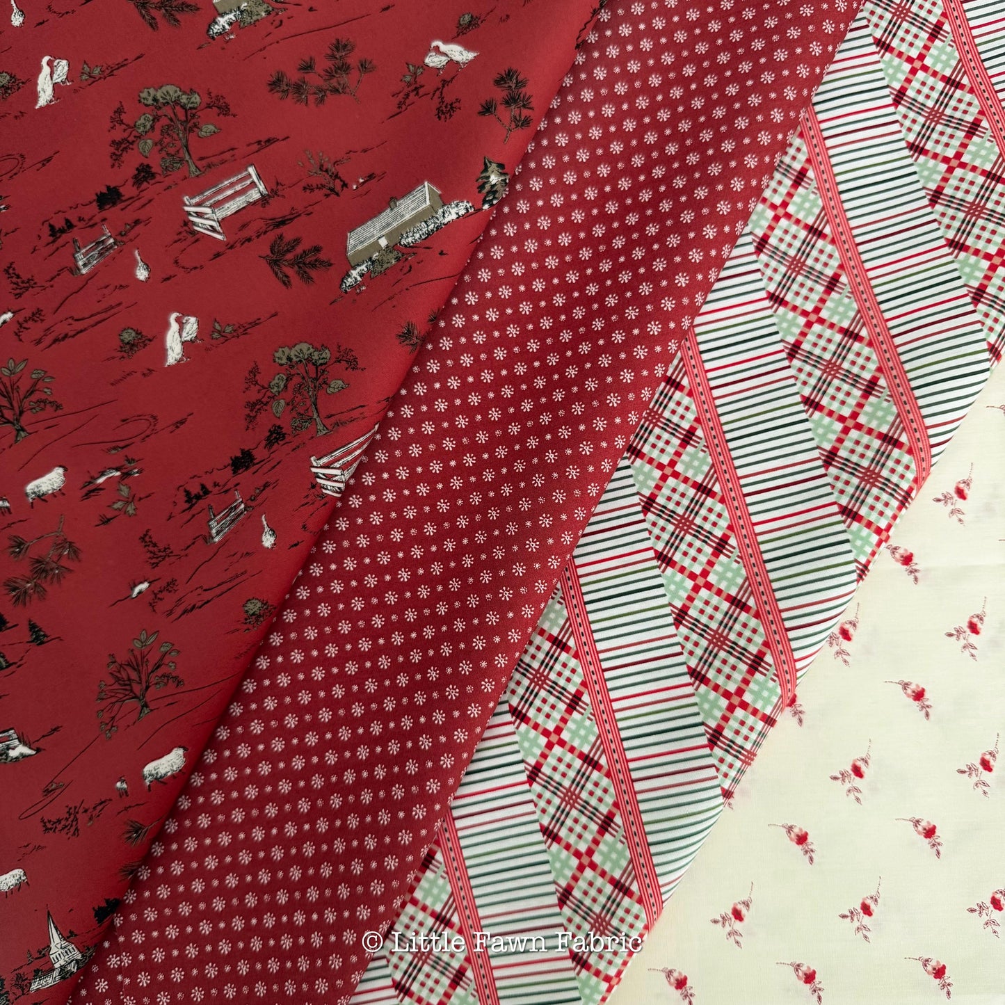 Spruce Full Collection 17-piece Fat Quarter Bundle, by Sharon Holland for AGF, Complete Fabric Set Limited Quilt Fabric Bundle