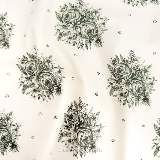 Etched in Tradition Fabric Green Floral SPR-42609