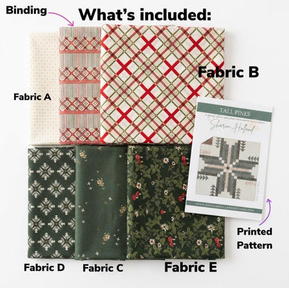 Tall Pines Quilt Kit – Quilt Top + Binding + Pattern – Sharon Holland – Art Gallery Fabrics Spruce – Modern Forest Quilt Kit – Limited