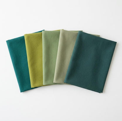 Forest Bathing Solid Fabric Bundle, AGF Pure Solids, Green Fabric Bundle, Fat Quarter Bundle, Half Yard Bundle, Quilting Cotton