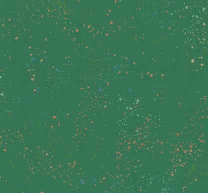 Speckled Metallic Emerald Green Fabric RS5027 74M Ruby Star Society Rashida Coleman Hale Dark Green Gold Speckles Quilting Cotton Yardage