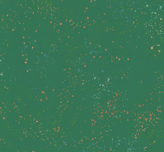 Speckled Metallic Emerald Green Fabric RS5027 74M Ruby Star Society Rashida Coleman Hale Dark Green Gold Speckles Quilting Cotton Yardage