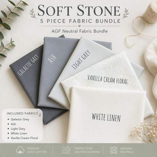 AGF Neutral Fabric Bundle | Soft Stone 5 Piece Fat Quarter or Half Yard Bundle