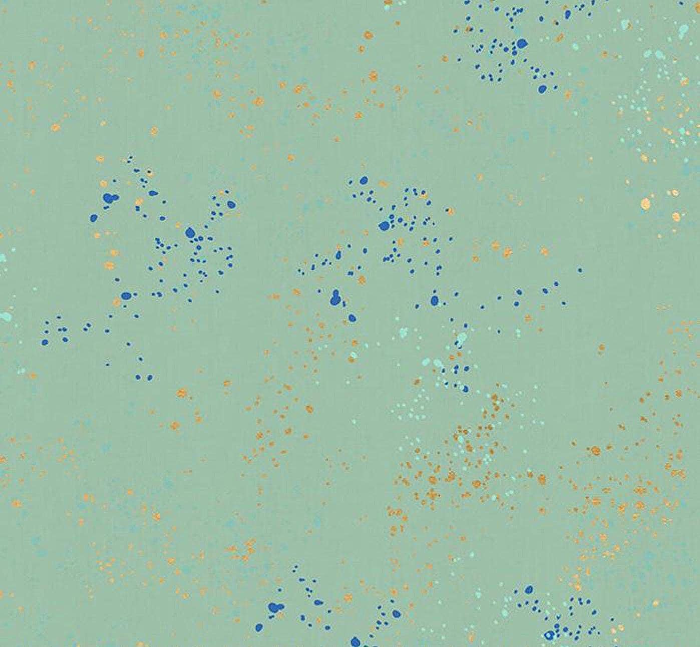 Speckled Metallic Frost RS5027 84M Ruby Star Society Fabric | Rashida Coleman Hale Aqua Speckled Metallic Cotton Fabric