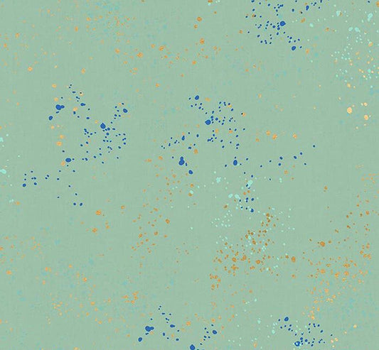 Speckled Metallic Frost RS5027 84M Ruby Star Society Fabric | Rashida Coleman Hale Aqua Speckled Metallic Cotton Fabric